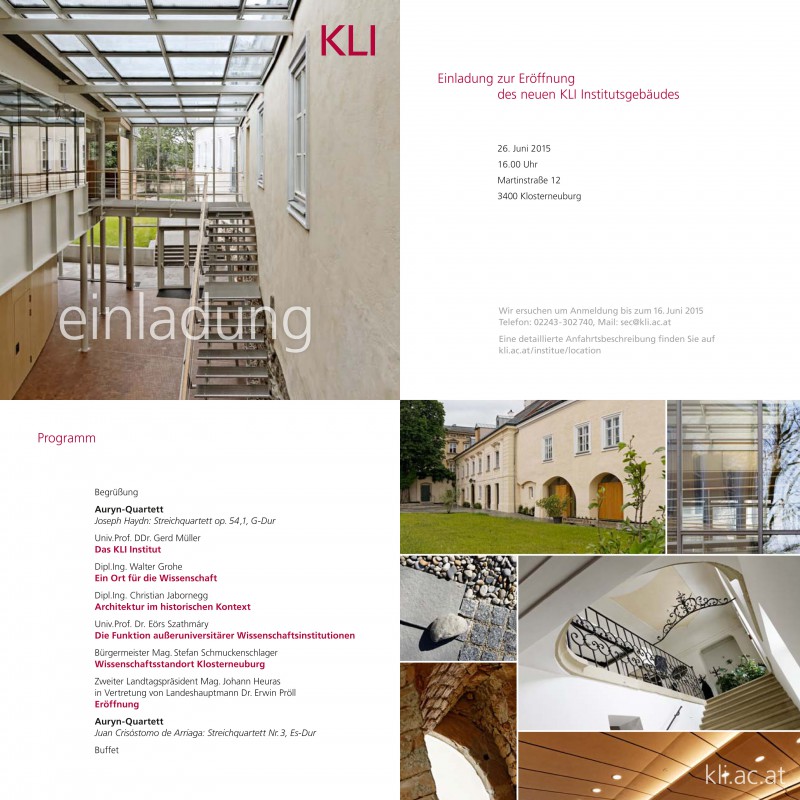 Invitation KLI Opening 2015