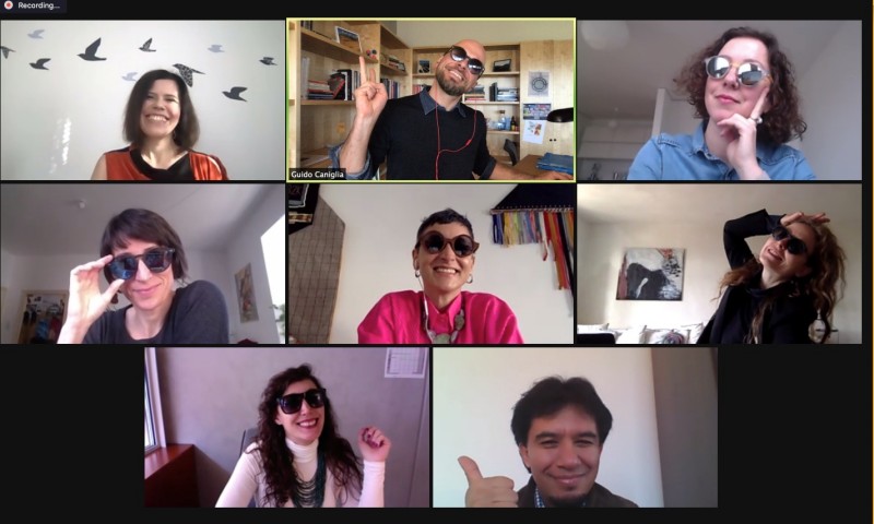 A screenshot of a zoom meeting with participants of ClimArtLab